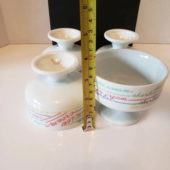 Vintage 1980s Set of 4 Sweet Temptations Pastel Footed  Ice Cream Bowls. - Picture 7 of 7